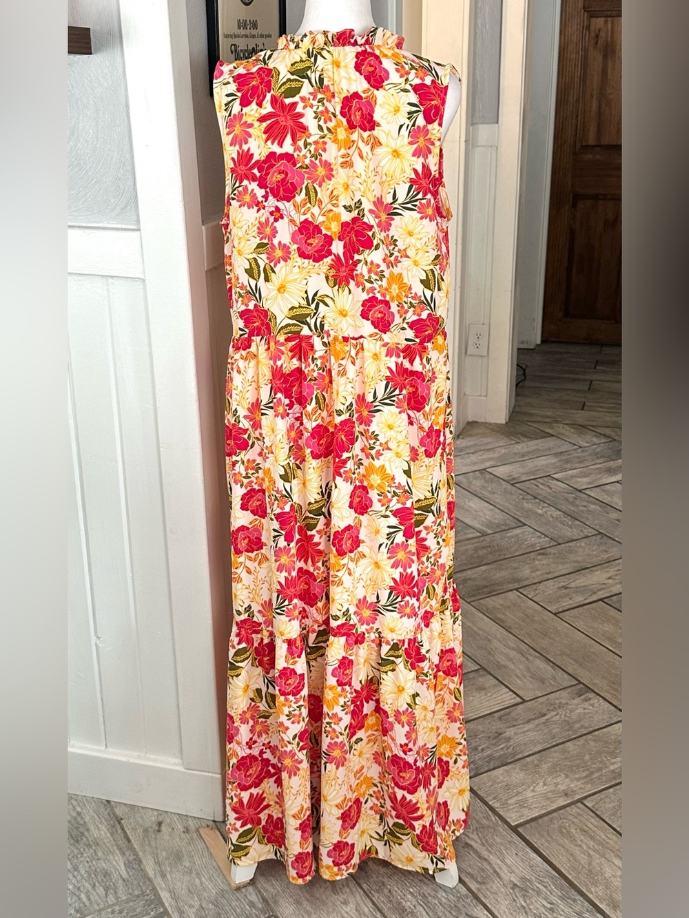 Sugarlips Floral Sleeveless Tiered Maxi Dress | Size Large | Cottagecore Summer - Picture 4 of 8